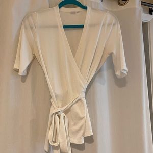 Gap White Wrap Shirt